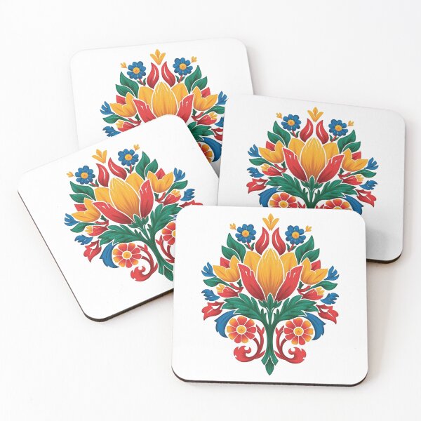 Item preview, Łowicz Rebirth | Slavic Folk Wycinanki Flower Bud | Colorful Spring Design designed and sold by YvkafromPoland.
