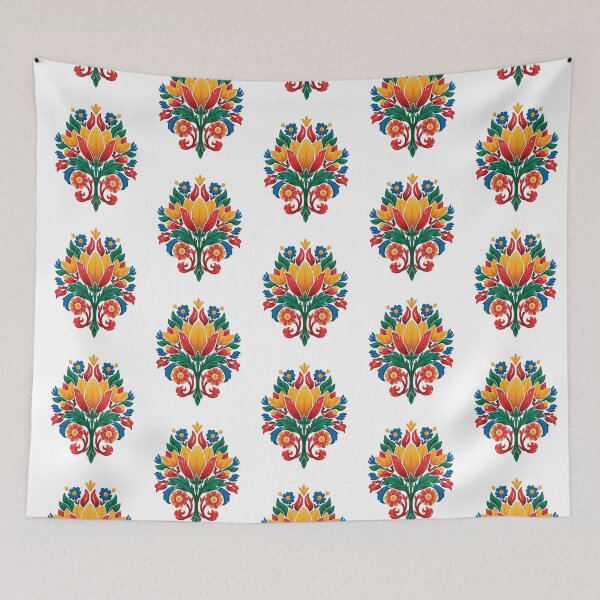 Item preview, Łowicz Rebirth | Slavic Folk Wycinanki Flower Bud | Colorful Spring Design designed and sold by YvkafromPoland.