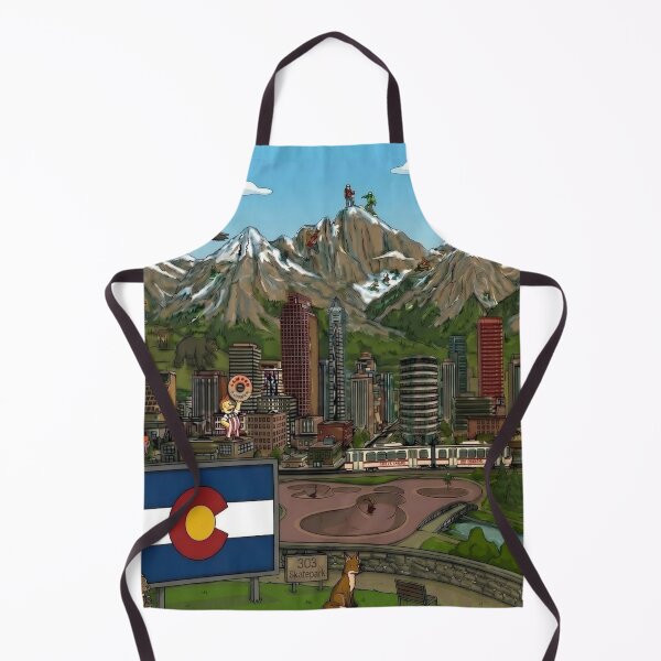 Item preview, Denver Colorado Skyline Mountains Colorado Flag Art designed and sold by Meteor Destroyer.