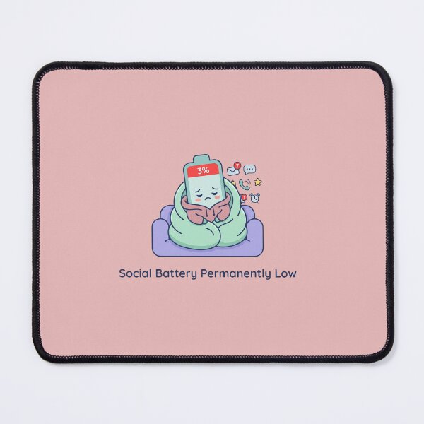 Item preview, Social Battery Permanently Low Cute Introvert Design designed and sold by Quiet Mode Studio.
