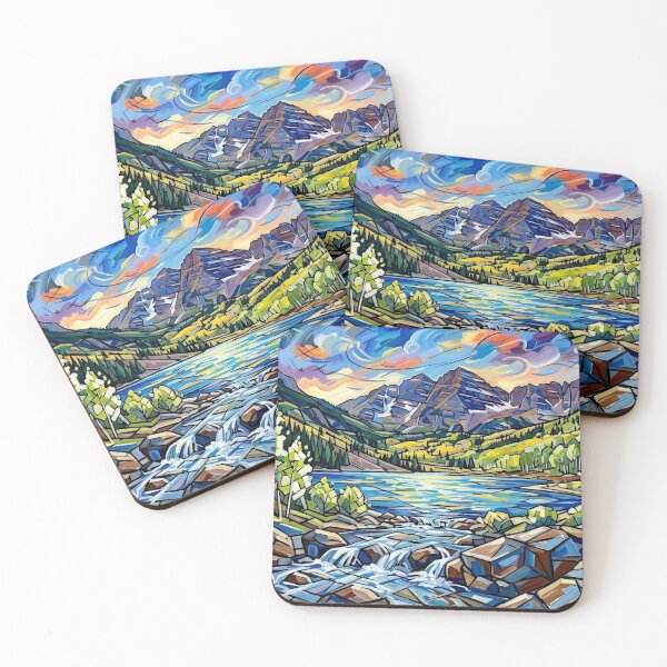 Item preview, Colorful Aspen Trees Mountain Lake Colorado Landscape Art designed and sold by Meteor Destroyer.