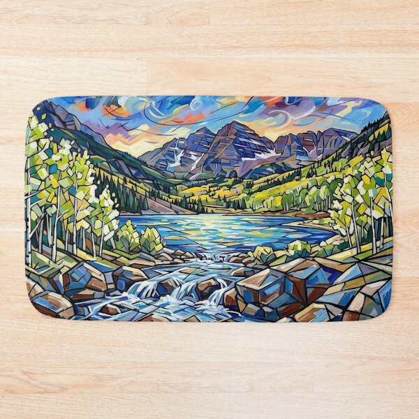 Item preview, Colorful Aspen Trees Mountain Lake Colorado Landscape Art designed and sold by Meteor Destroyer.