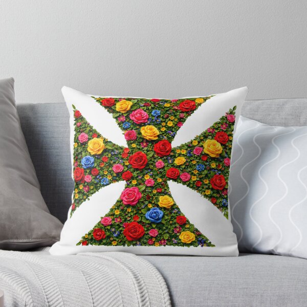 Item preview, Floral Templar Cross designed and sold by hundred stories.