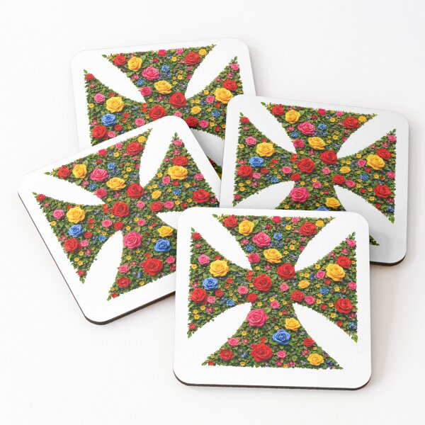 Item preview, Floral Templar Cross designed and sold by hundred stories.