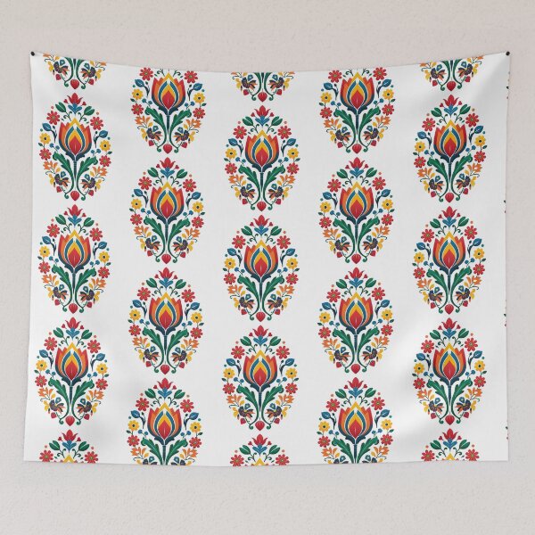 Item preview, Łowicz Rebirth | Slavic Folk Wycinanki Flower Bud | Colorful Spring Design designed and sold by YvkafromPoland.