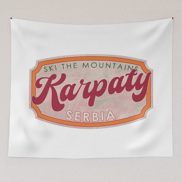 Item preview, Karpaty, Serbia, Ski, textured skiing badge designed and sold by Wanderful-roads.