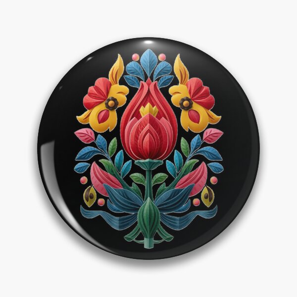Artikelvorschau, Łowicz-Wiedergeburt | Slawische Volks-Wycinanki-Blütenknospe | Buntes Frühlingsdesign entworfen und verkauft von YvkafromPoland.