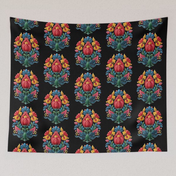 Item preview, Łowicz Rebirth | Slavic Folk Wycinanki Flower Bud | Colorful Spring Design designed and sold by YvkafromPoland.