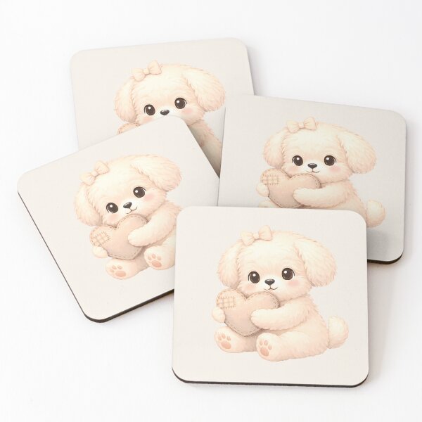 Item preview, Cute plush puppy holding handmade fabric	 designed and sold by Tj.today Art & Design.