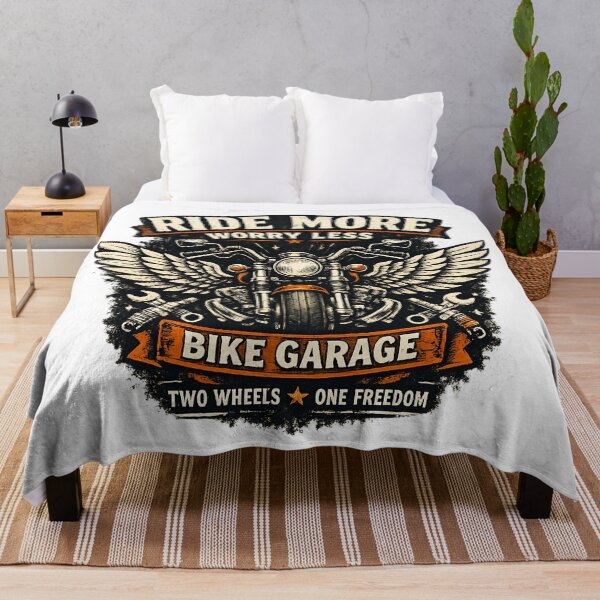 Item preview, Ride More Worry Less Motorcycle Biker Vintage T-Shirt, Clothes, Gifts Garage Design designed and sold by MartinioArtStudio.