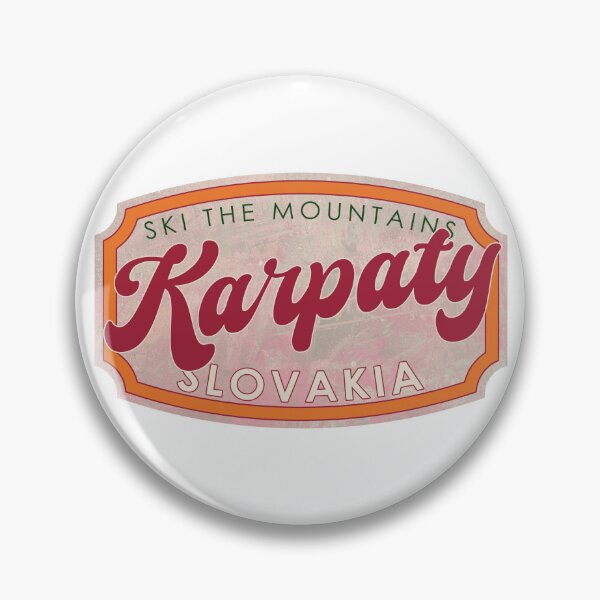 Item preview, Karpaty, Slovakia, Ski, textured skiing badge designed and sold by Wanderful-roads.