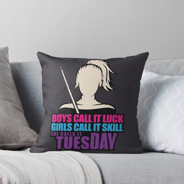 Item preview, woman pool player, she calls it Tuesday designed and sold by Crazyhuskychick.