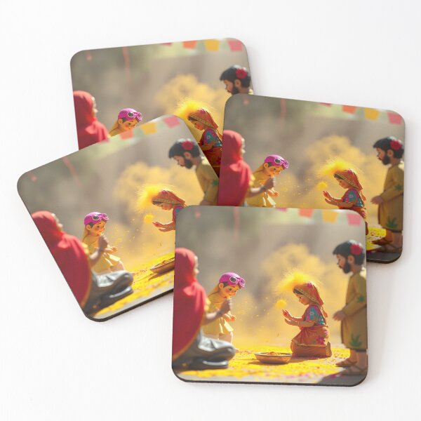 Item preview, Holi Family Celebration Sticker   designed and sold by Teewave-Ashish.
