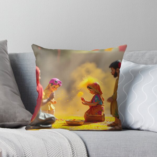 Item preview, Holi Family Celebration Sticker   designed and sold by Teewave-Ashish.