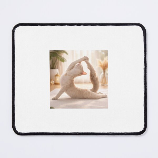 Item preview, Flexible Yoga Cat Pose in Soft Aesthetic Light designed and sold by LovelyCatGalaxy.