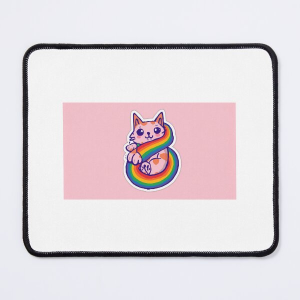 Item preview, Rainbow Cat Hug Sticker | Cute Kawaii Cat | Emotional Support Cat designed and sold by DopamineFairy.