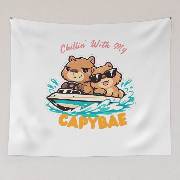 Item preview, Chillin’ With My Capybae – Cute Capybara Couple Boat Chill Meme designed and sold by HOUSE OF TIST.