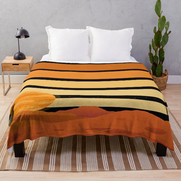 Item preview, 70s Retro Sunset Landscape Pillow designed and sold by MOHAMED  El AYADI.