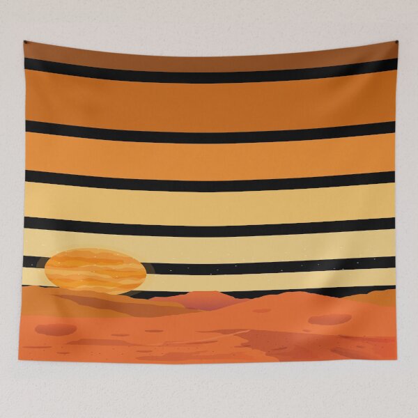 Item preview, 70s Retro Sunset Landscape Pillow designed and sold by MOHAMED  El AYADI.