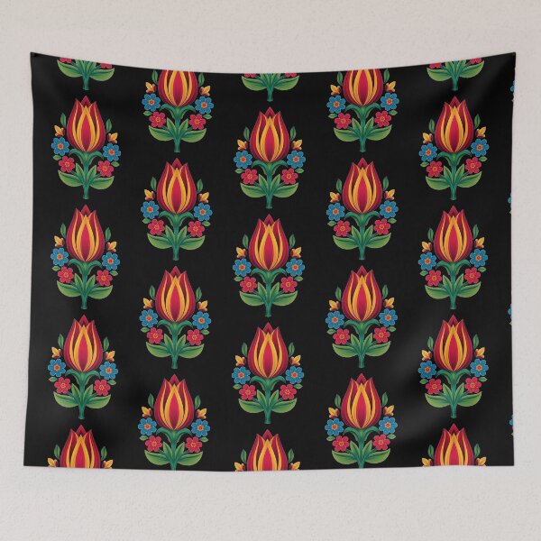 Item preview, Łowicz Rebirth | Slavic Folk Wycinanki Flower Bud | Colorful Spring Design designed and sold by YvkafromPoland.