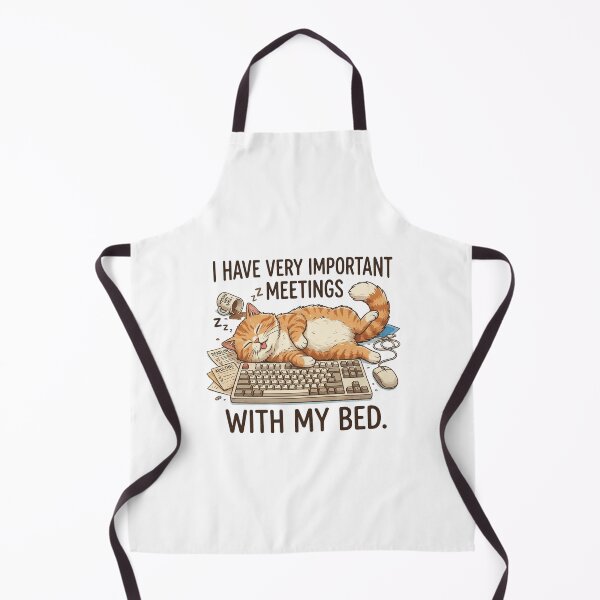 Item preview, Very Important Meetings With My Bed" Funny Cat & Procrastination designed and sold by avocado_guy.