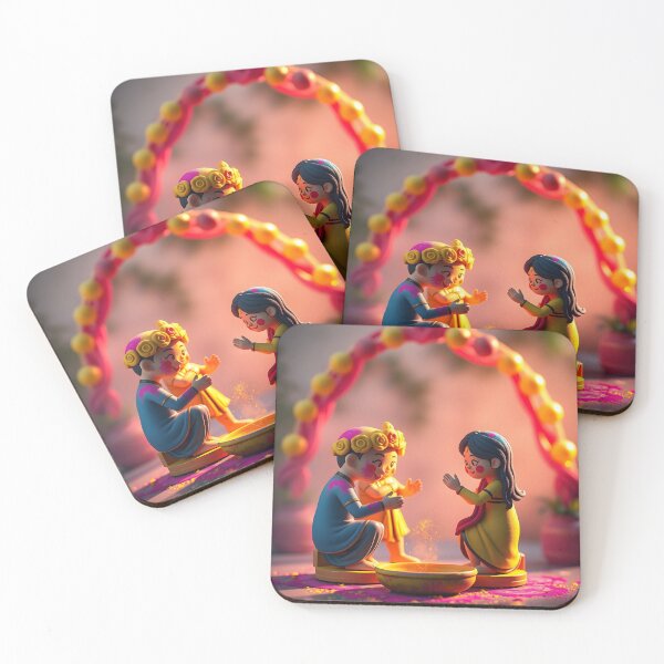 Item preview, Holi Kids with Rangoli Sticker designed and sold by Teewave-Ashish.