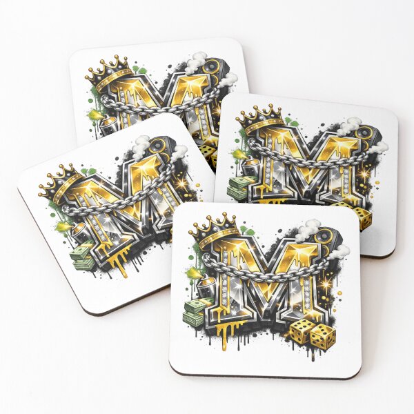 Item preview, Hip Hop Gold Metal Letter M Graffiti designed and sold by NOVR.