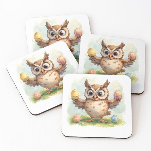 Item preview, Easter owl with pastel eggs - sticker designed and sold by SkyTrailKin.
