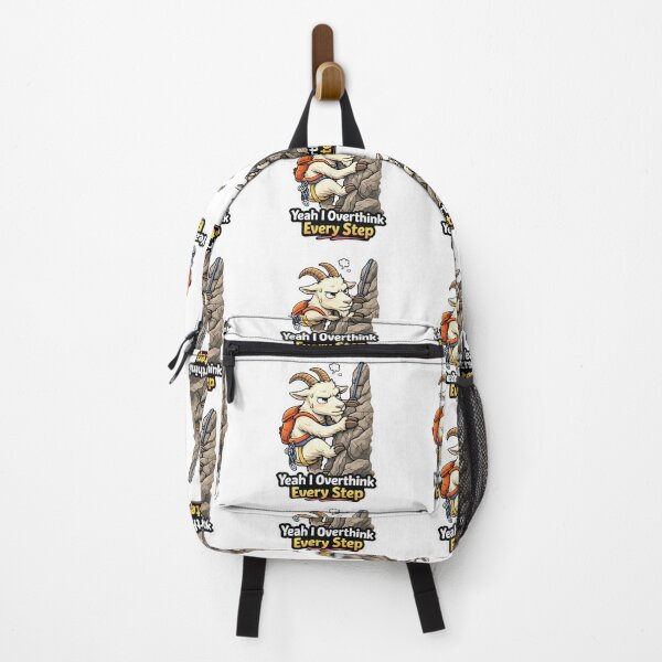 Item preview, Funny Goat Climbing Meme – Yeah I Overthink Every Step designed and sold by Gentlestate.