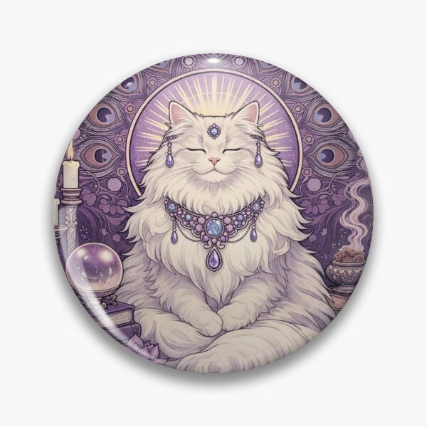Item preview, Enlightenment, but Fluffy | Art Nouveau Spiritual Cat Design designed and sold by ArtNouveauCats.