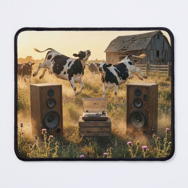 Item preview, Partying Cows Turn Pasture to Mosh Pit designed and sold by Tridentulus.