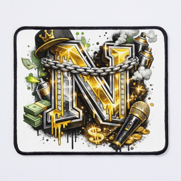 Item preview, Hip Hop Gold Metal Letter N Graffiti designed and sold by NOVR.