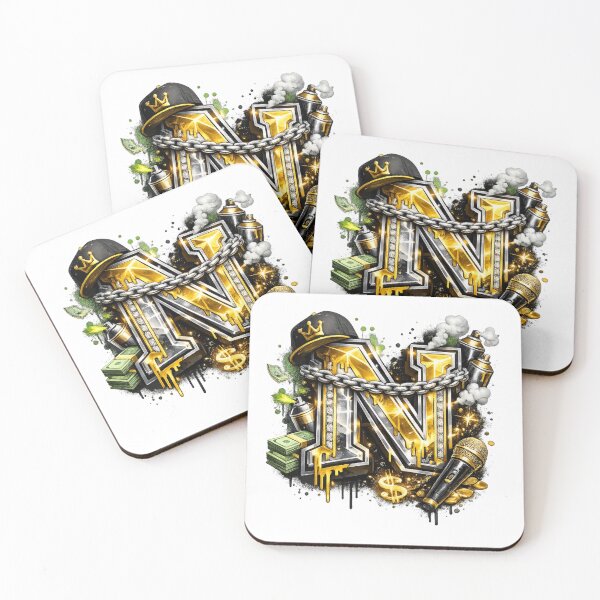 Item preview, Hip Hop Gold Metal Letter N Graffiti designed and sold by NOVR.