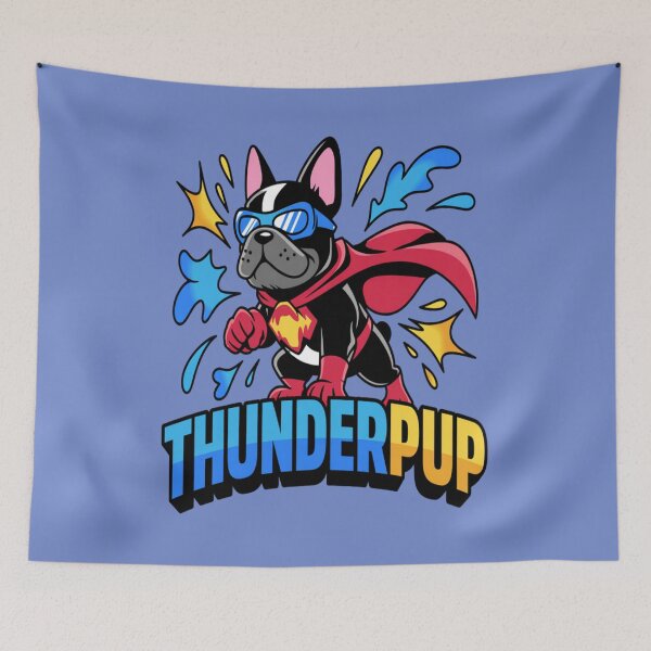 Item preview, superhero dog - funny dog - cute dog - dog lover - dog art - comic dog - heroic dog - super pup - cartoon dog - funny superhero - dog t shirt - dog gift - kids dog design - puppy hero designed and sold by JansenGS.