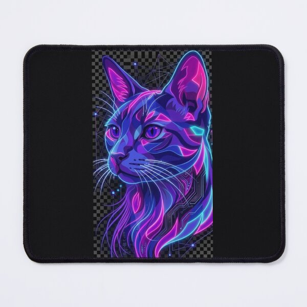 Item preview, Cyberpunk Neon Cat – Futuristic Synthwave Feline designed and sold by HALYNA070824.