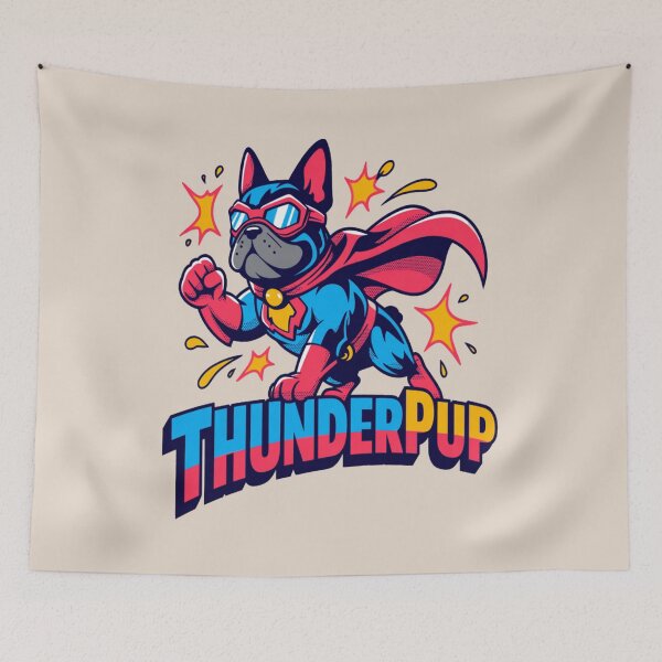 Item preview, superhero dog - playful dog - comic book dog - pet lover gift - cute puppy - animal superhero - dog sticker - dog hoodie - adorable dog - funny puppy - superhero pup designed and sold by JansenGS.