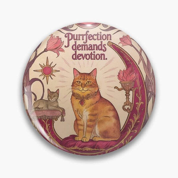 Item preview, Purrfection Demands Devotion | Art Nouveau Spiritual Cat Design designed and sold by ArtNouveauCats.