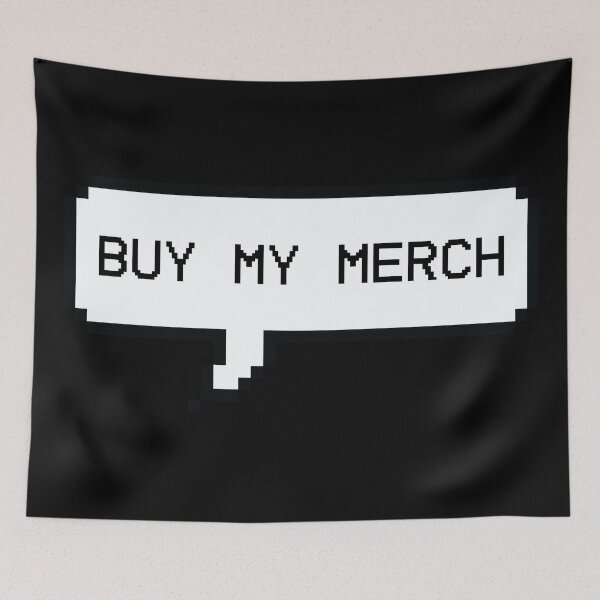 Item preview, Pixel speech bubble of "Buy my merch" designed and sold by Shiraufa.