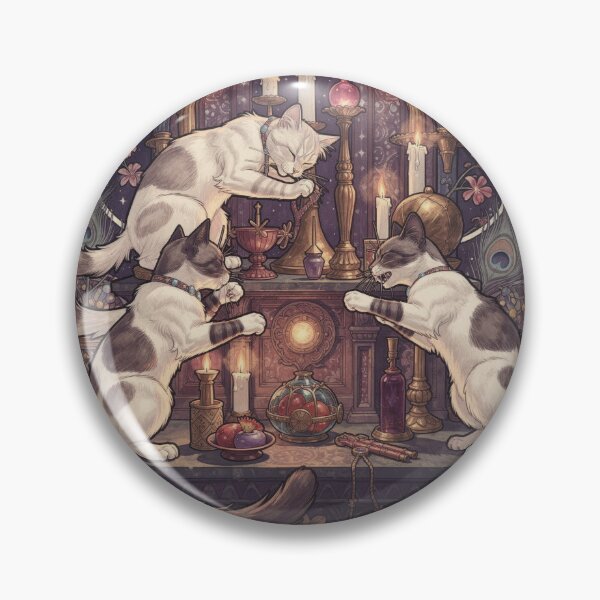 Item preview, The Altar is Your Playground | Art Nouveau Spiritual Cat Design designed and sold by ArtNouveauCats.