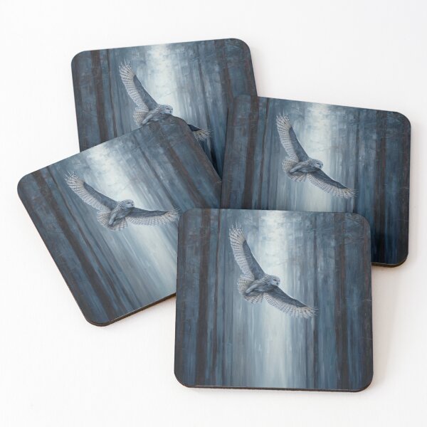 Item preview, Snowy Owl in Flight – Nordic Forest Wildlife Art designed and sold by NordicDreams.