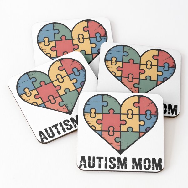 Item preview, Colorful Autism Mom Puzzle Heart – Distressed Awareness Design designed and sold by CoastalEmp.