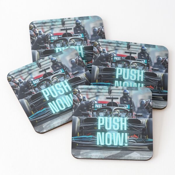 Item preview, Teal F1 Style Pit Lane Push Now! Racing Poster - Digital Art designed and sold by Dill27.