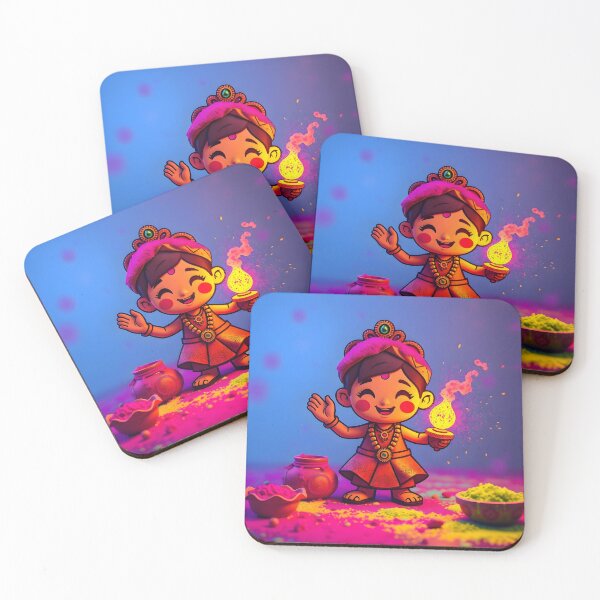 Item preview, Holi Child with Lamp Sticker designed and sold by Teewave-Ashish.