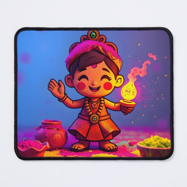 Item preview, Holi Child with Lamp Sticker designed and sold by Teewave-Ashish.