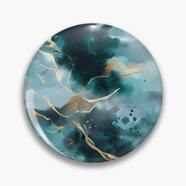 Item preview, Azure Flow – Abstract Teal & Gold Energy designed and sold by The Style Weave.