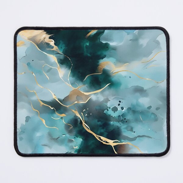 Item preview, Azure Flow – Abstract Teal & Gold Energy designed and sold by The Style Weave.