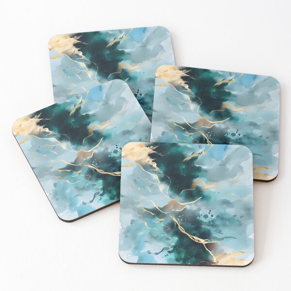 Item preview, Azure Flow – Abstract Teal & Gold Energy designed and sold by The Style Weave.
