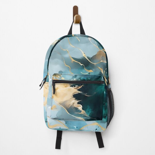 Item preview, Azure Flow – Abstract Teal & Gold Energy designed and sold by The Style Weave.