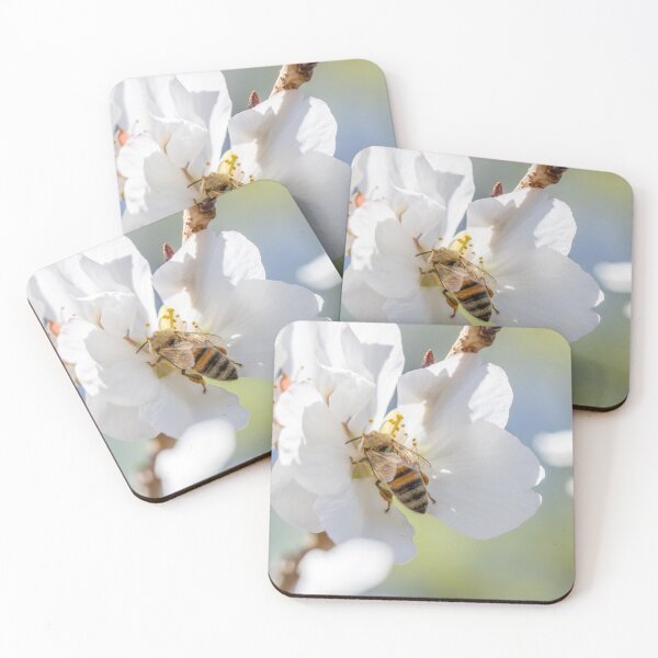 Item preview, A bee enjoying a spring blossom designed and sold by Stephanie SD3 Creative.