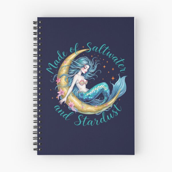 Item preview, Made of Saltwater and Stardust PNG, Whimsical Mermaid Moon Design, Celestial Ocean Fantasy Graphic designed and sold by SezzyDesigns.